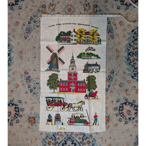 NWT Mid Century KayDee Linen Tea Towel - Henry Ford Museum & Greenfield Village‎ - Picture 5 of 6